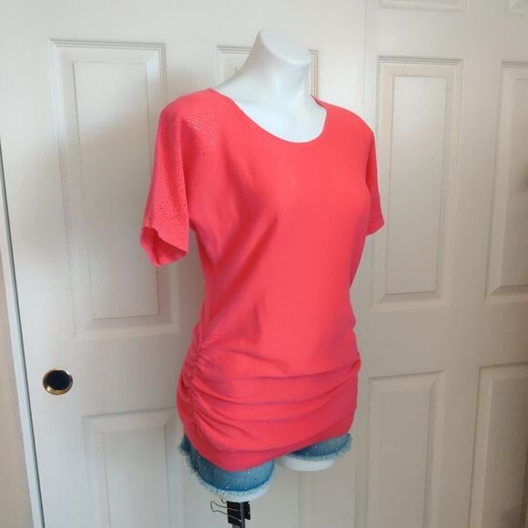 Pair of Motherhood Maternity gathered stretch top sz M - Picture 4 of 10